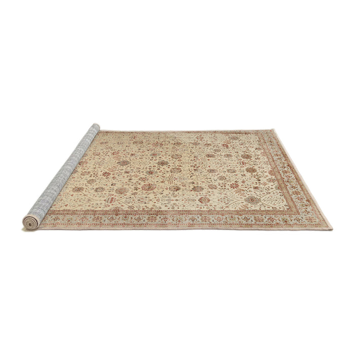 Sideview of Machine Washable Traditional Brown Rug, wshtr3309