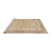 Sideview of Machine Washable Traditional Brown Rug, wshtr3309