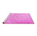 Sideview of Machine Washable Persian Pink Traditional Rug, wshtr3309pnk