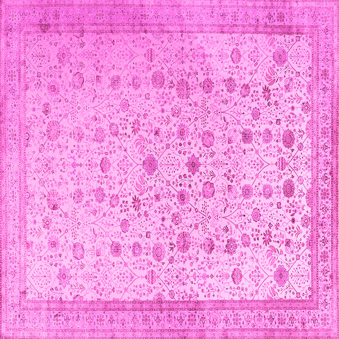 Square Machine Washable Persian Pink Traditional Rug, wshtr3309pnk
