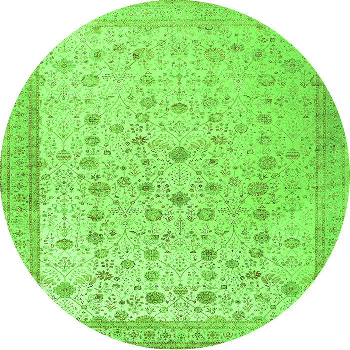 Machine Washable Persian Green Traditional Area Rugs, wshtr3309grn