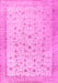 Machine Washable Persian Pink Traditional Rug, wshtr3309pnk