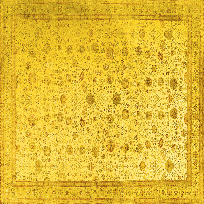 Square Persian Yellow Traditional Rug, tr3309yw