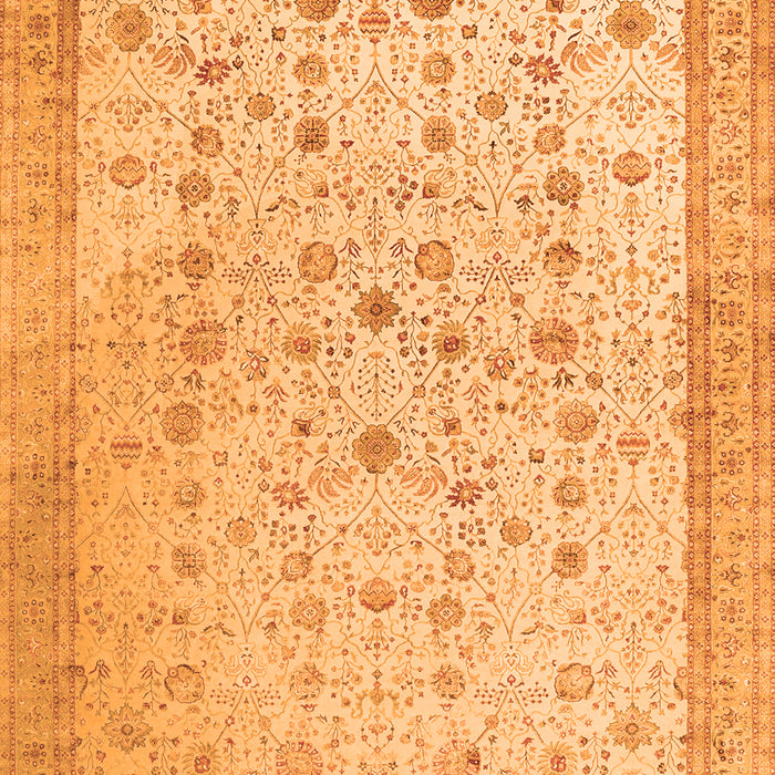 Serging Thickness of Machine Washable Persian Orange Traditional Area Rugs, wshtr3309org