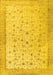 Machine Washable Persian Yellow Traditional Rug, wshtr3309yw