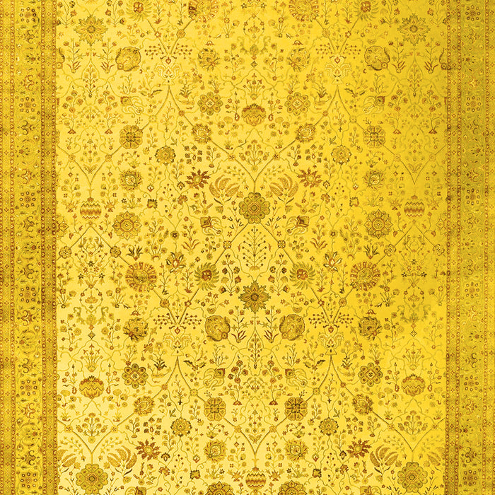 Machine Washable Persian Yellow Traditional Rug, wshtr3309yw