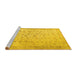 Sideview of Machine Washable Persian Yellow Traditional Rug, wshtr3309yw