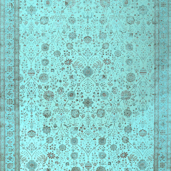 Machine Washable Persian Light Blue Traditional Rug, wshtr3309lblu