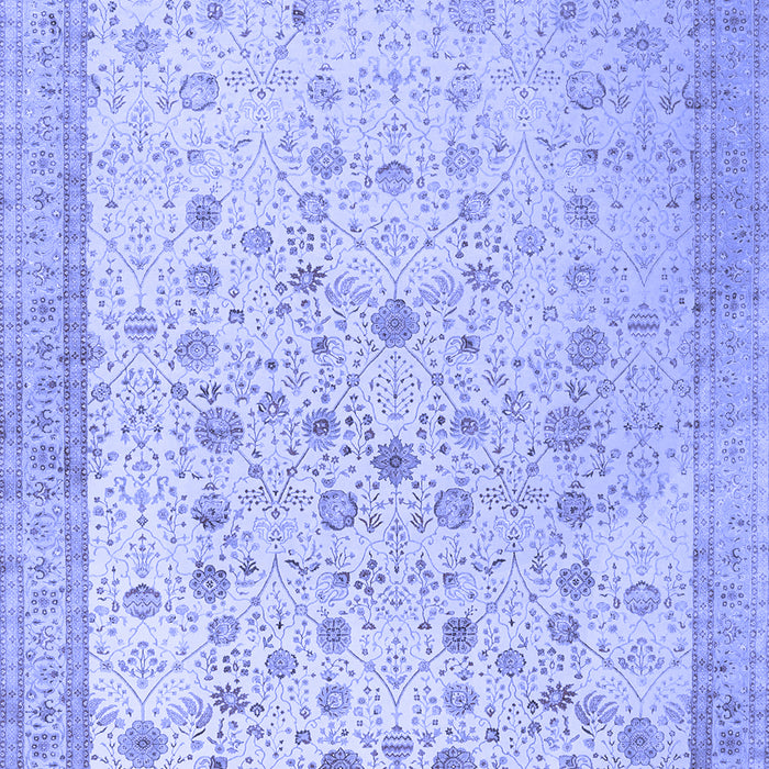 Machine Washable Persian Blue Traditional Rug, wshtr3309blu