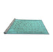 Sideview of Machine Washable Persian Light Blue Traditional Rug, wshtr3309lblu