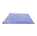 Sideview of Machine Washable Persian Blue Traditional Rug, wshtr3309blu