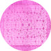 Round Persian Pink Traditional Rug, tr3309pnk