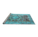 Sideview of Machine Washable Persian Light Blue Traditional Rug, wshtr330lblu