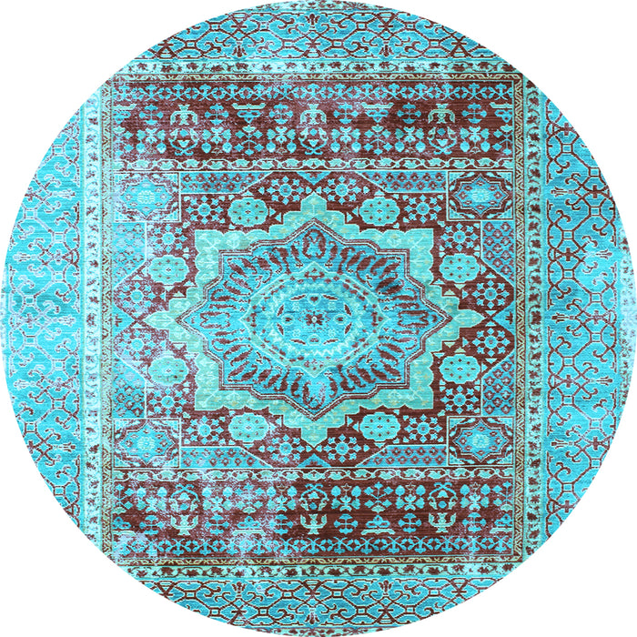 Round Persian Light Blue Traditional Rug, tr330lblu