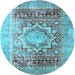 Round Persian Light Blue Traditional Rug, tr330lblu