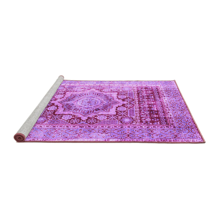 Sideview of Machine Washable Persian Purple Traditional Area Rugs, wshtr330pur