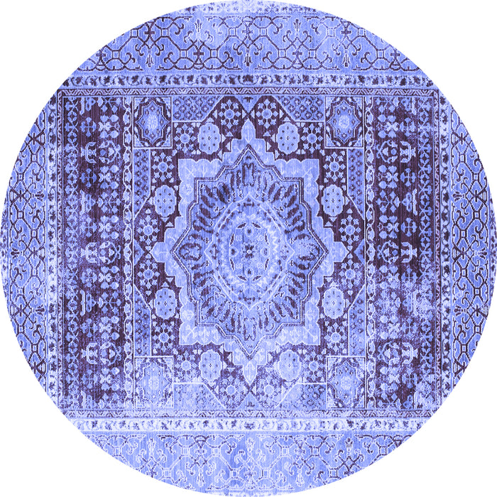 Round Persian Blue Traditional Rug, tr330blu