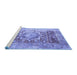 Sideview of Machine Washable Persian Blue Traditional Rug, wshtr330blu