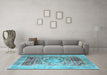 Machine Washable Persian Light Blue Traditional Rug in a Living Room, wshtr330lblu