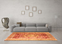 Machine Washable Persian Orange Traditional Rug, wshtr330org