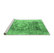 Sideview of Machine Washable Persian Emerald Green Traditional Area Rugs, wshtr330emgrn