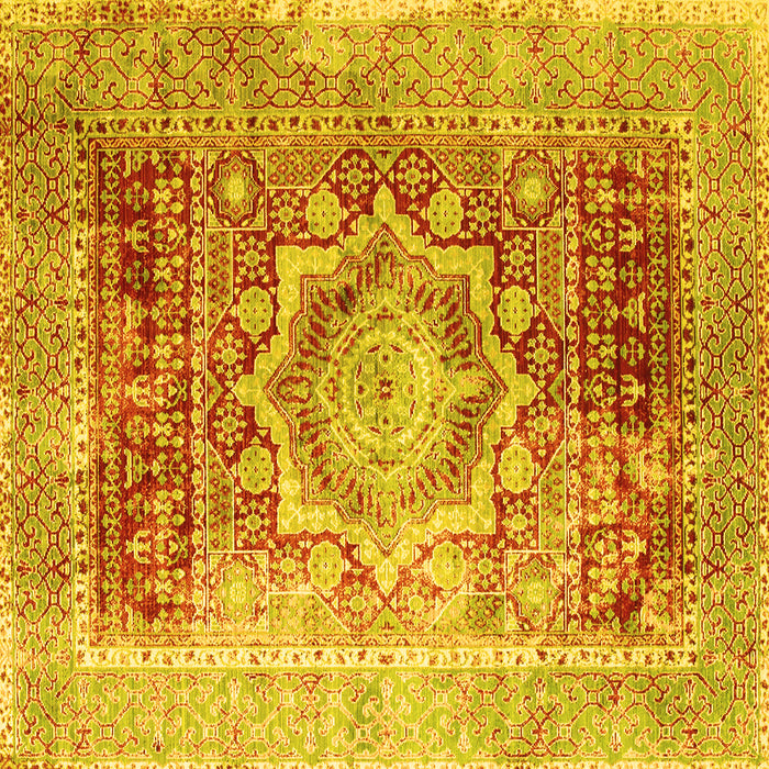 Square Persian Yellow Traditional Rug, tr330yw