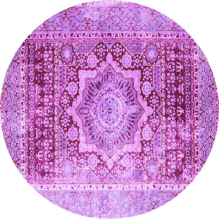 Round Machine Washable Persian Purple Traditional Area Rugs, wshtr330pur
