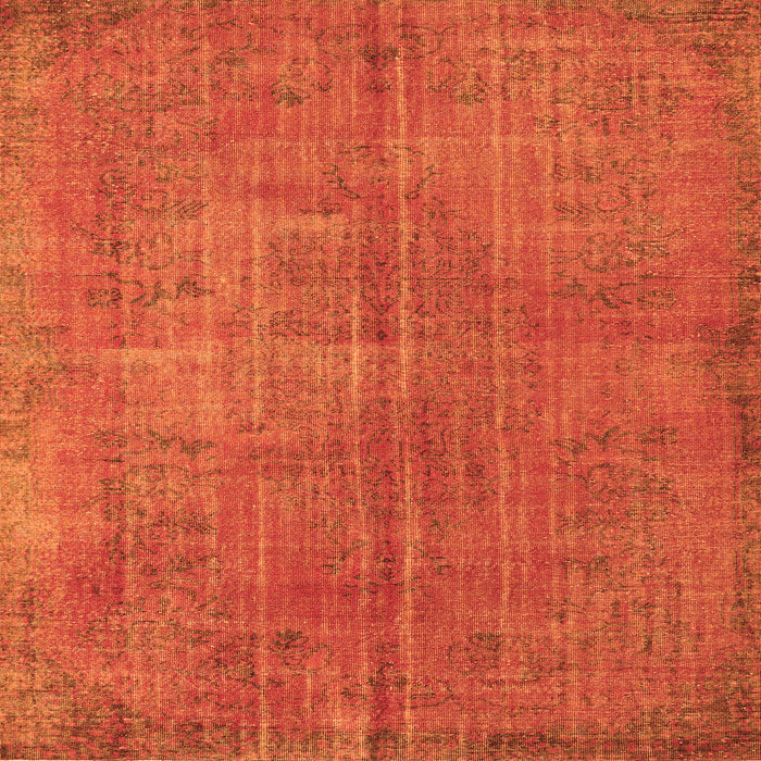 Round Machine Washable Persian Orange Traditional Area Rugs, wshtr3310org