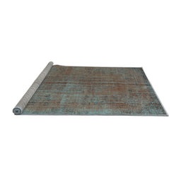 Sideview of Machine Washable Persian Light Blue Traditional Rug, wshtr3310lblu