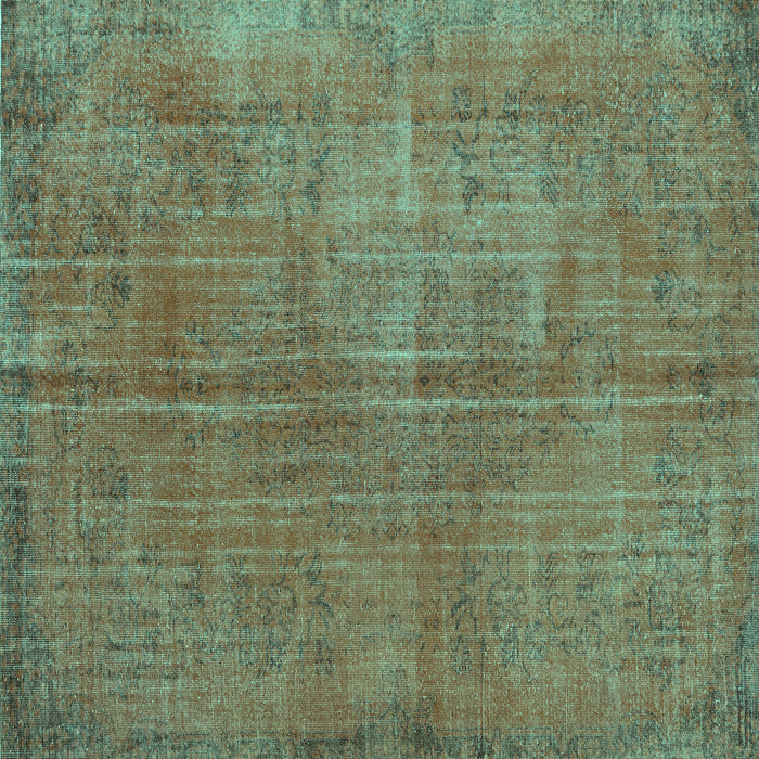 Square Machine Washable Persian Turquoise Traditional Area Rugs, wshtr3310turq