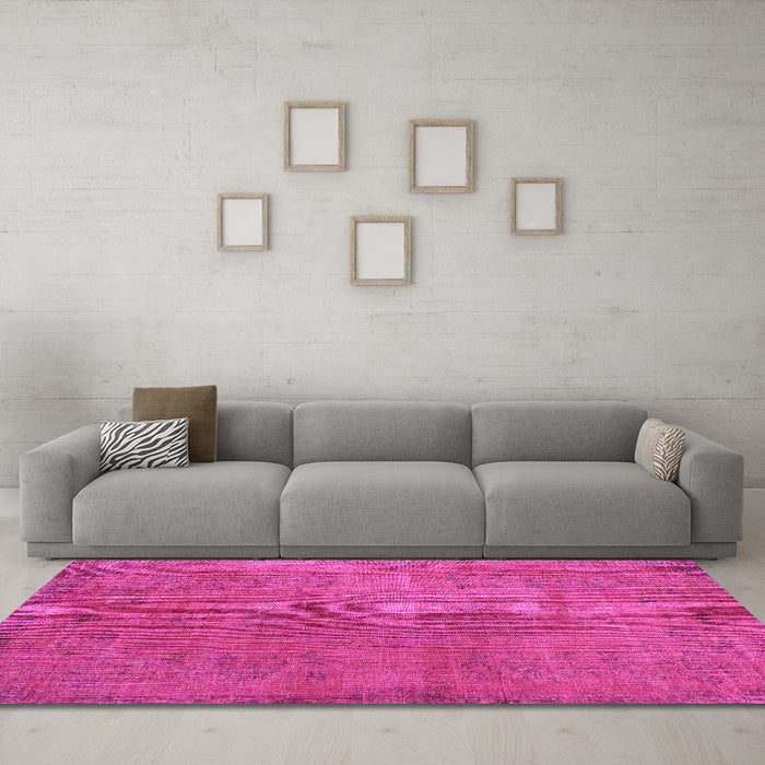 Machine Washable Persian Pink Traditional Rug in a Living Room, wshtr3310pnk