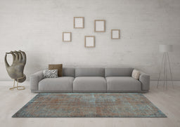 Machine Washable Persian Light Blue Traditional Rug in a Living Room, wshtr3310lblu