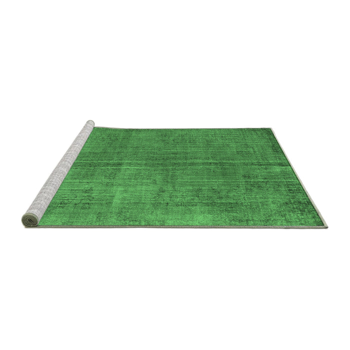 Sideview of Machine Washable Persian Emerald Green Traditional Area Rugs, wshtr3310emgrn