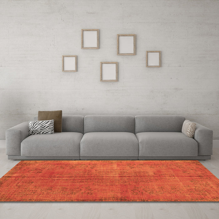 Machine Washable Persian Orange Traditional Area Rugs in a Living Room, wshtr3310org