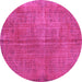 Round Persian Pink Traditional Rug, tr3310pnk