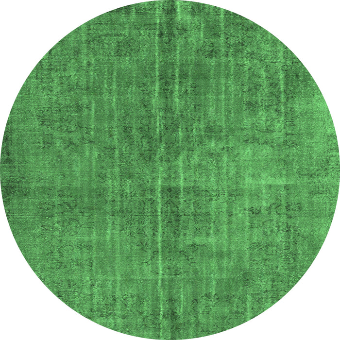 Round Persian Emerald Green Traditional Rug, tr3310emgrn