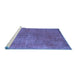 Sideview of Machine Washable Persian Blue Traditional Rug, wshtr3310blu