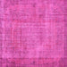 Square Machine Washable Persian Pink Traditional Rug, wshtr3311pnk