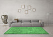 Machine Washable Persian Emerald Green Traditional Area Rugs in a Living Room,, wshtr3311emgrn