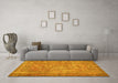 Machine Washable Persian Yellow Traditional Rug in a Living Room, wshtr3311yw