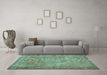 Machine Washable Persian Turquoise Traditional Area Rugs in a Living Room,, wshtr3311turq