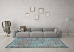 Machine Washable Persian Light Blue Traditional Rug in a Living Room, wshtr3311lblu