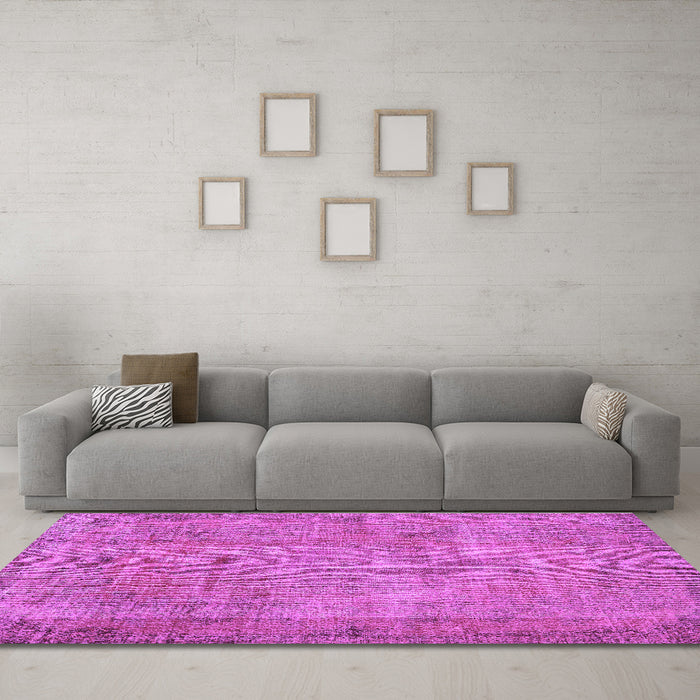 Machine Washable Persian Purple Traditional Area Rugs in a Living Room, wshtr3311pur