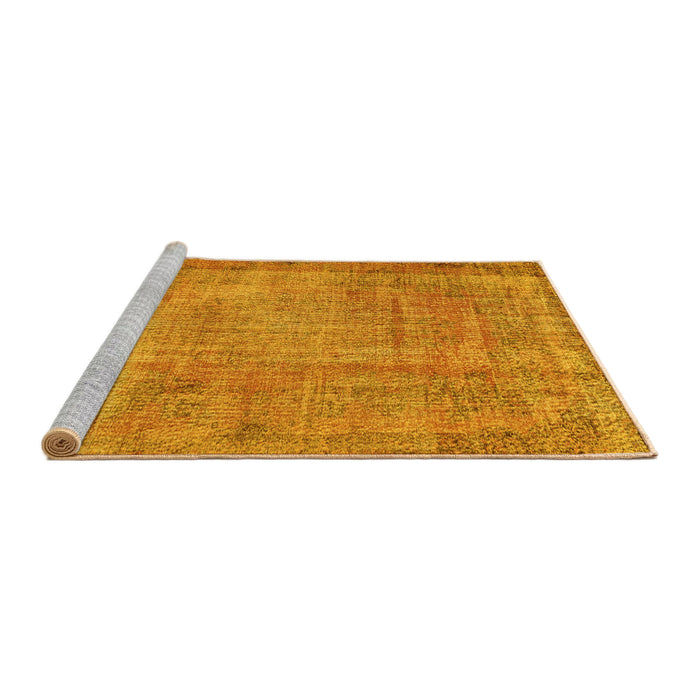 Sideview of Machine Washable Persian Yellow Traditional Rug, wshtr3311yw