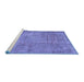 Sideview of Machine Washable Persian Blue Traditional Rug, wshtr3311blu