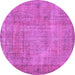 Round Persian Purple Traditional Rug, tr3311pur