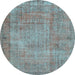 Round Persian Light Blue Traditional Rug, tr3311lblu