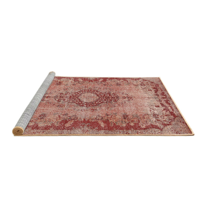 Sideview of Machine Washable Traditional Red Rug, wshtr3312