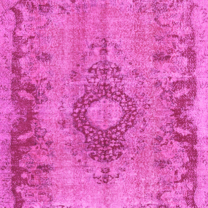 Machine Washable Medallion Pink Traditional Rug, wshtr3312pnk