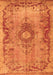 Serging Thickness of Machine Washable Medallion Orange Traditional Area Rugs, wshtr3312org